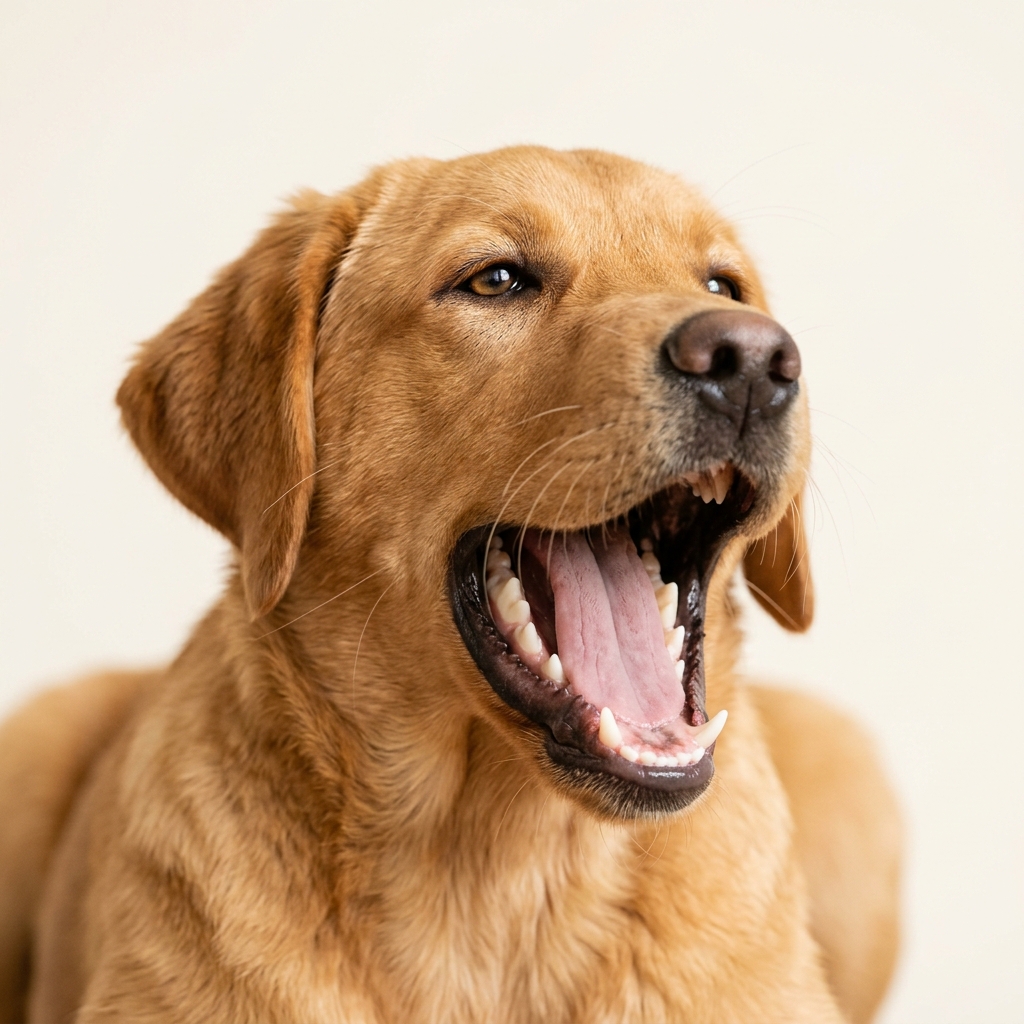 a可愛的狗狗showingitsteethyawning