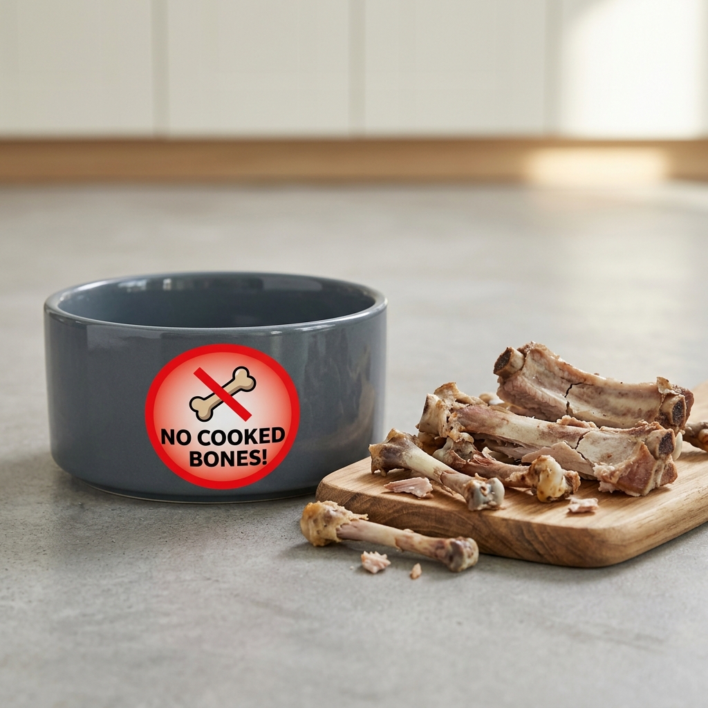 Beautiful freshly prepared 骨頭 inside a modern pet food bowl